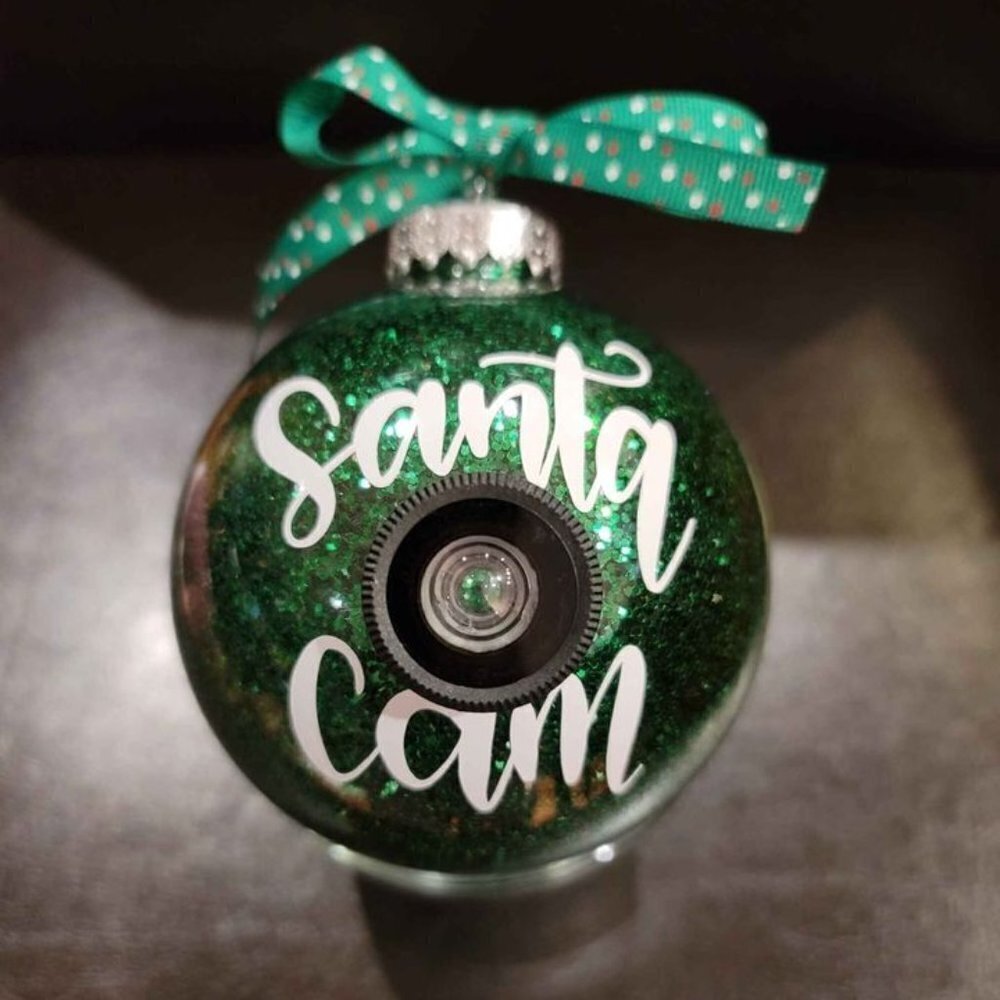 Santa's Always Watching  Santa Cam Hand Crafted ornament